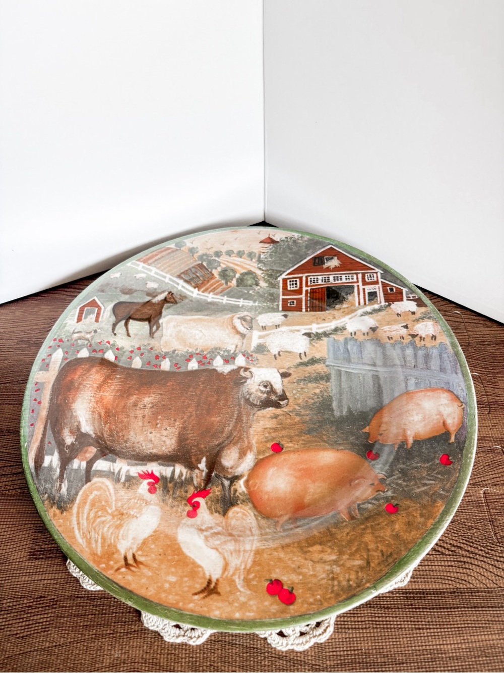 Vintage Country Farm Animals Dinner Plate